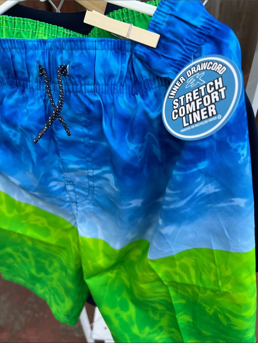 ZeroXposur Kids Navy UPF Rash Guard & Blue-Green Swim Trunks Set